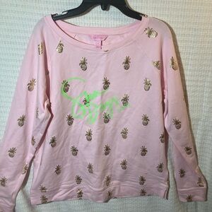 Lilly Pulitzer Pink Top with Gold Pineapples